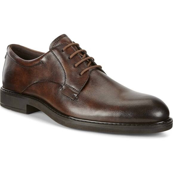 ECCO 44 Men\'s Vitrus 2 plain Toe Tie Oxford brown leather sz 10/10.5 main image 4